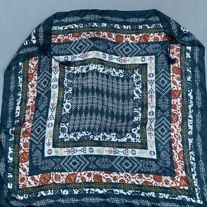 Massimo Dutti boho silk scarf shawl with tassels